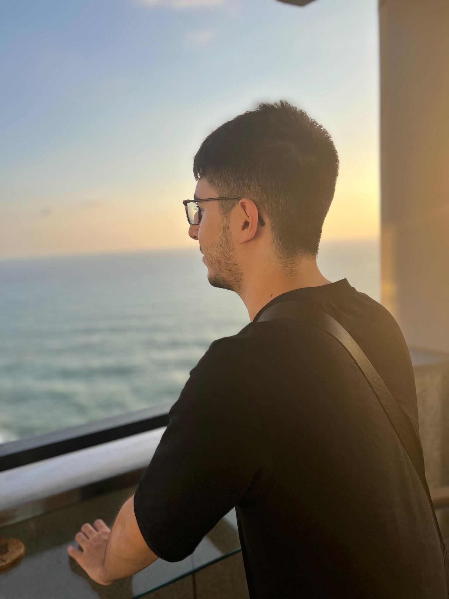 At a hotel in Beirut overlooking the sea