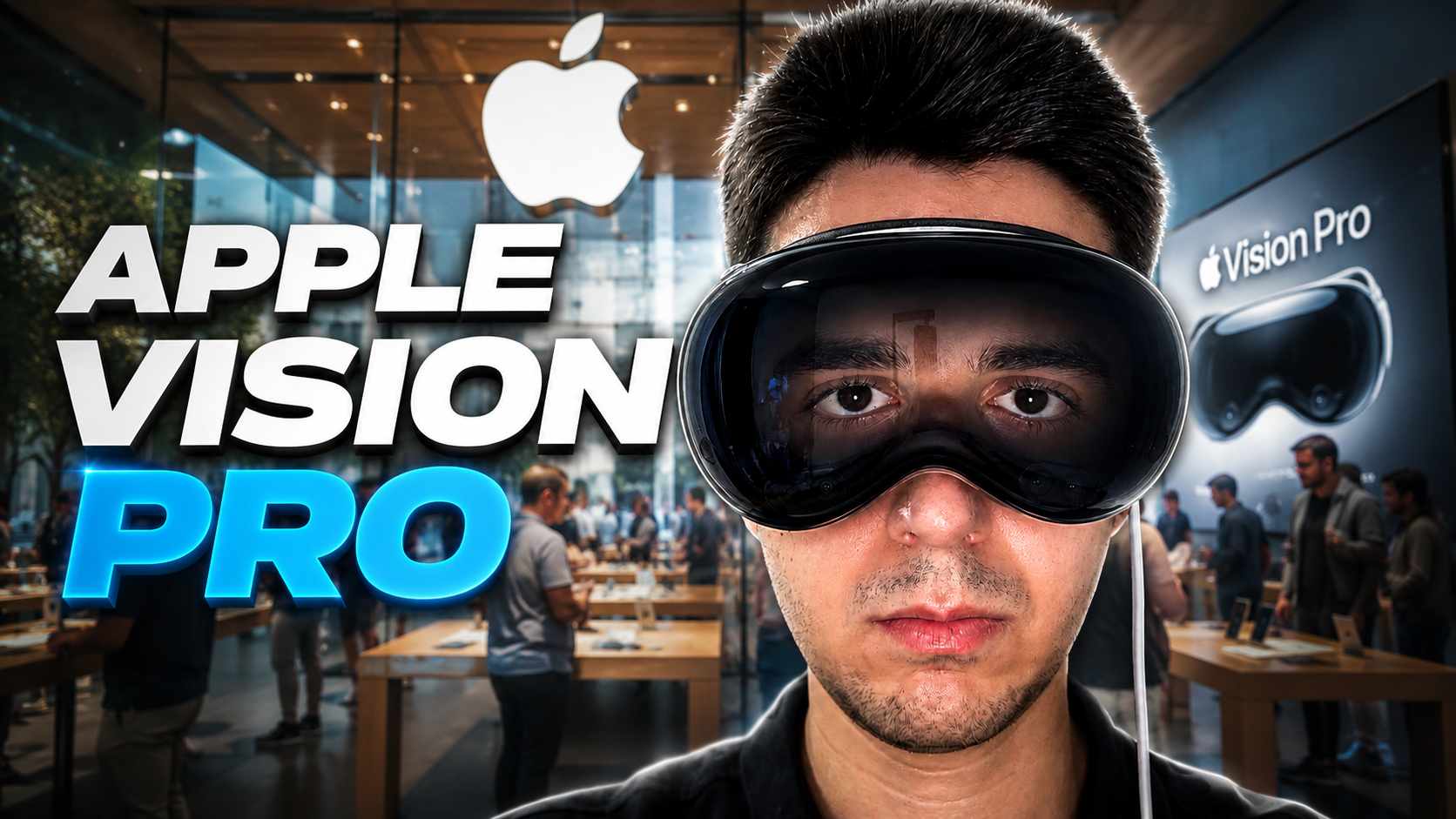 Chadi El-sayed tries out the Apple Vision Pro at an Apple Store