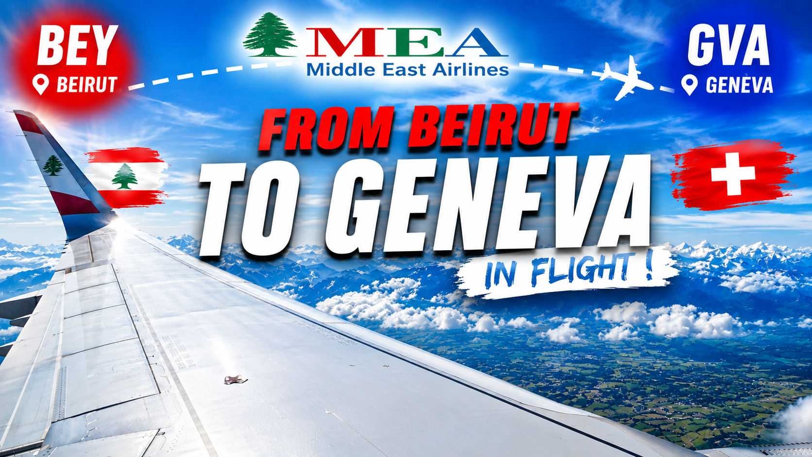 Flying with Middle East Airlines. Beirut to Geneva.